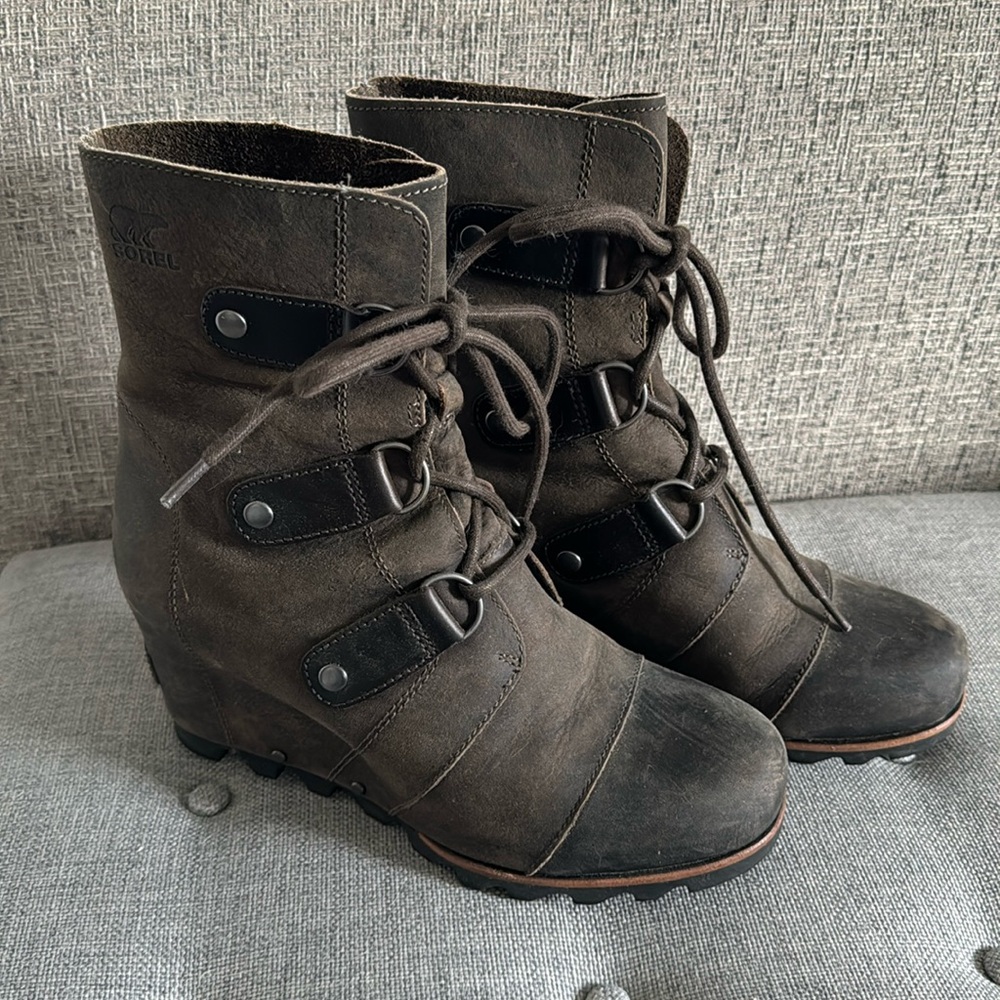 Sorel Joan of Arctic Lace Up Wedge Bootie